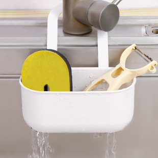 日本水槽沥水篮挂袋洗碗海绵水龙头收纳置物架厨房水池免打孔挂篮