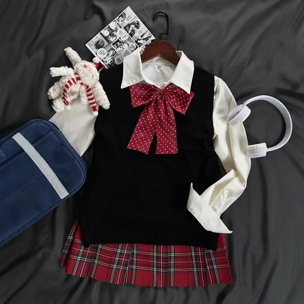 初田町原创jk制服正版格裙毛衣背心衬衫套装学院风女秋冬叠穿