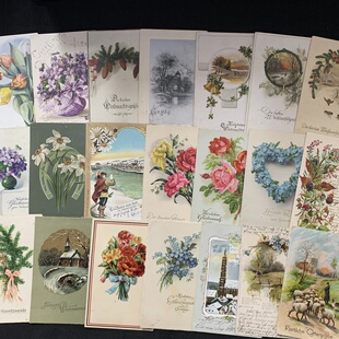 欧洲早期 珍藏老明信片 经典 系列 自选 花卉