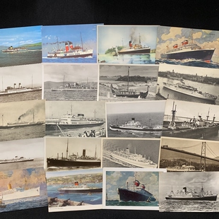 轮船系列专题 1940年 1900 珍藏老明信片 欧洲