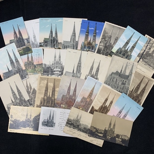 哥特式 感恩教堂 双塔教堂 原版 维也纳 1910 老明信片 奥地利