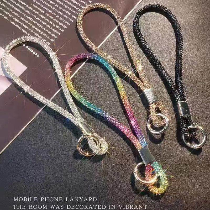 手机链挂绳手腕挂链高级感奢华水钻挂饰时尚挂件短款挂绳手机链