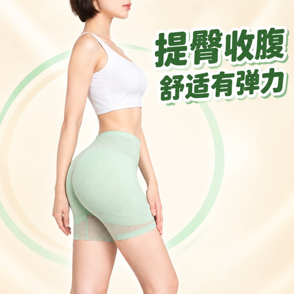  薄款丰胯提臀安全裤告别水桶腰双层加压收小肚腩塑形打底裤