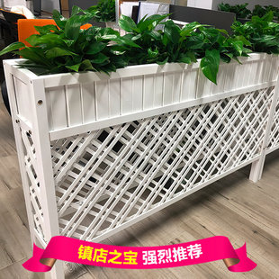 白色餐厅卡座隔断花架餐饮围栏工厂办公室过道屏风矮墙绿植架装饰