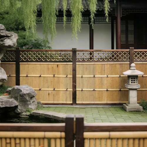 日式庭院花园围墙围栏装饰造景