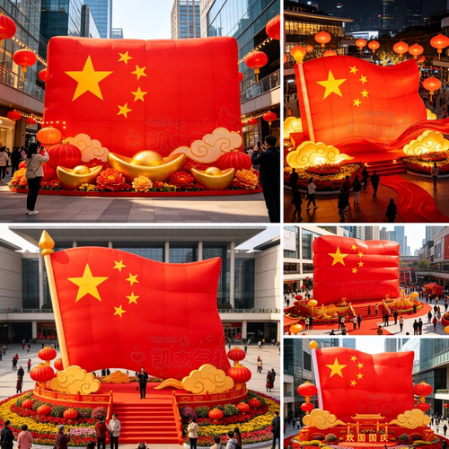 五星红旗气模大型引流道具装饰
