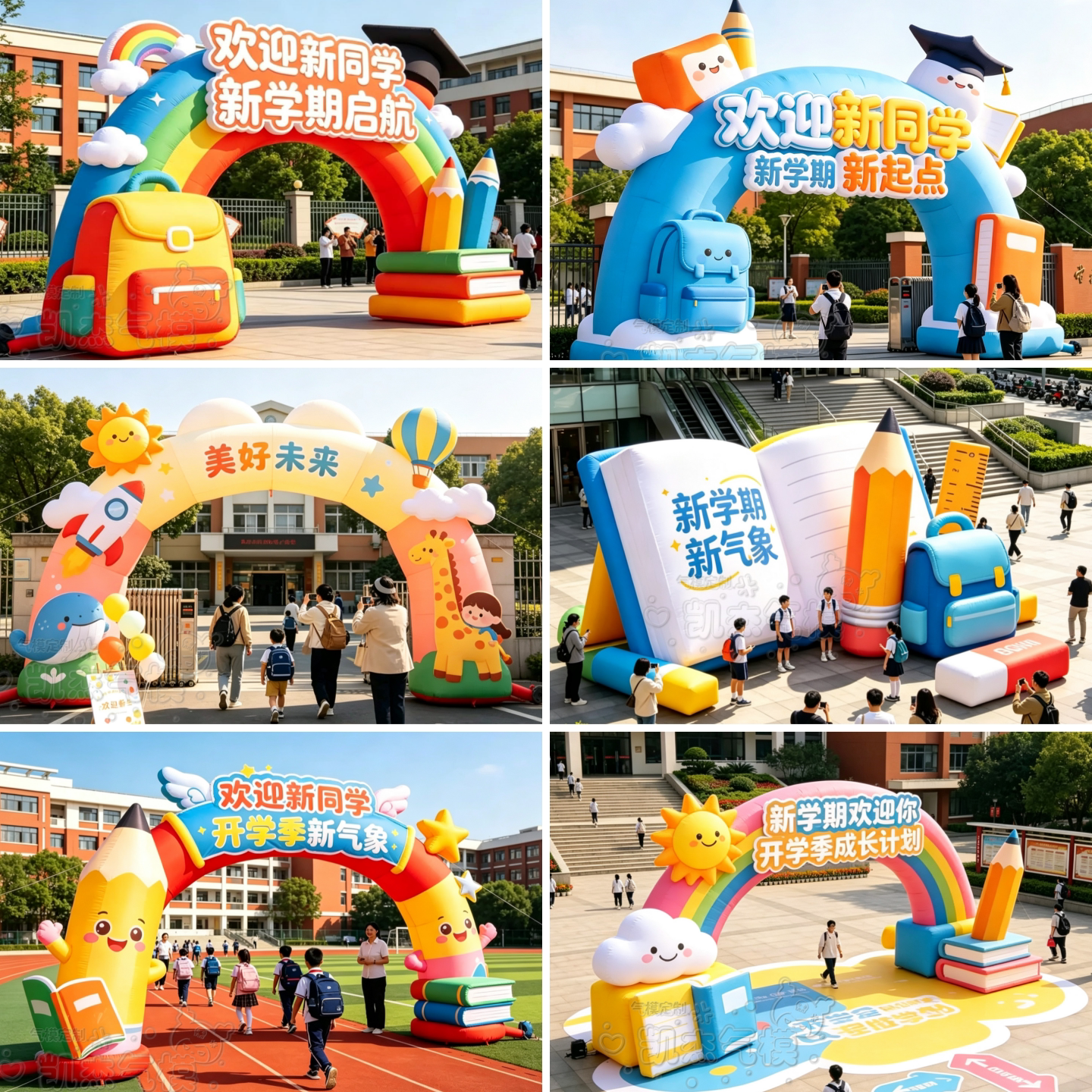校园拱门学习用品气模饰打卡宣传