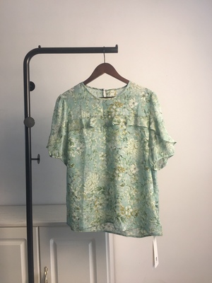 原创女装春夏季新款印花雪纺衫宽松显瘦荷叶边T恤气质百搭上衣t