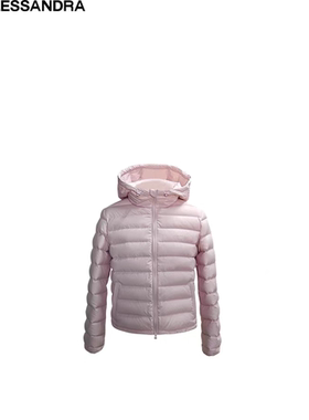 LE ALESSANDRA 方圆廓形连帽卫衣拉链超轻羽绒服