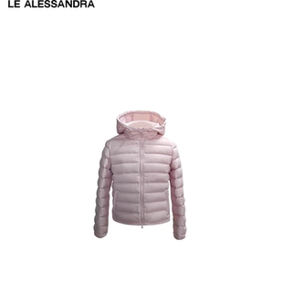 LE ALESSANDRA 方圆廓形连帽卫衣拉链超轻羽绒服