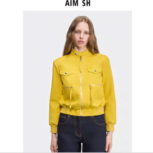 飘带机车立领短款 SH女士 AIM 夹克外套 新品