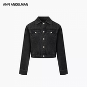ANN 外套 牛仔夹克翻领休闲复古短款 ANDELMAN2026早春新款 钢印修身