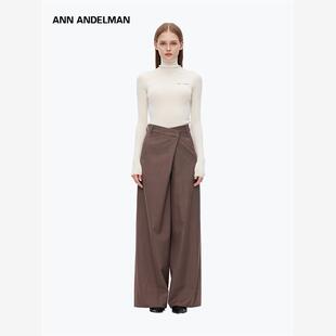设计师ANN ANDELMAN2025秋季新品基础款纯色高领打底衫长袖