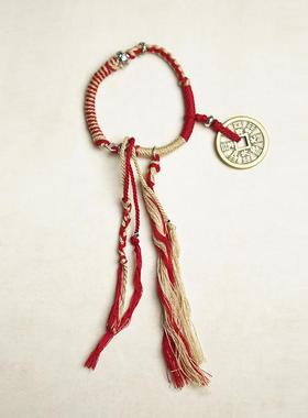 龙虎山直发 花钱编织手绳时尚情侣国风红色纯手工