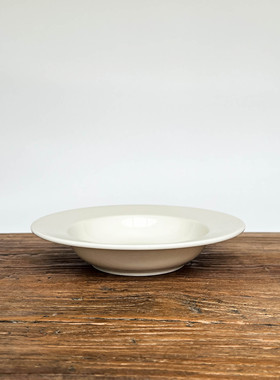 陆升Luzerne正品Lines白丝线系列8.5英寸草帽盘飞碟盘意面盘