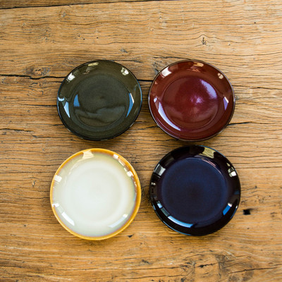 陆升平盘窑变釉圆形骨碟