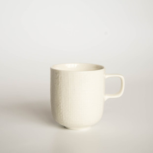 陆升Luzerne麻布纹Knit系列360ml马克杯水杯牛奶杯早餐杯釉下彩