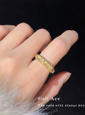 轻奢感锆石食指戒小众复古宫廷风指环时尚气质中古风戒指女