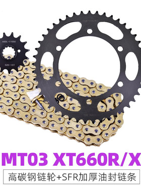 适用雅马哈MT03 XT660R/X XTZ660Z链轮大小齿轮链盘520油封金链条