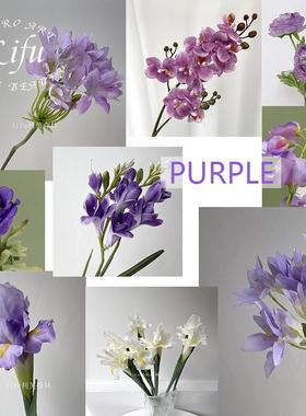 紫色花仿真花排迎宾花墙路引花T台花艺婚礼背景婚庆布置装饰绢花