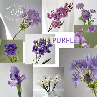 饰绢花 紫色花仿真花排迎宾花墙路引花T台花艺婚礼背景婚庆布置装