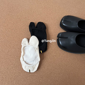 超隐形浅口春夏季 分趾袜船袜后跟硅胶防滑薄款 棉袜纯色tabi二趾袜