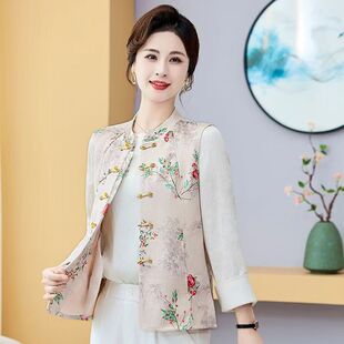 中老年女装 马夹棉衣外套秋冬新款 奶奶贴身马甲背心 春秋薄款 妈妈装