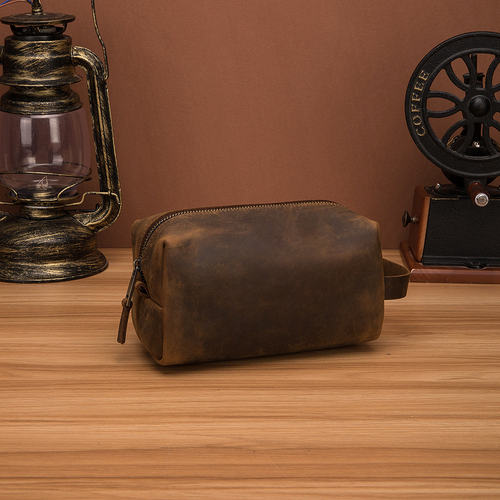 简约真皮洗漱包化妆包手机包女便携手提包男旅行出差收纳包大容量