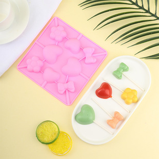 儿童自制手工巧克力卡通造型diy棒棒糖模具爱心蝴蝶结糖果奶酪棒