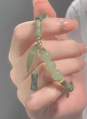 女纯银新中式竹节串珠手链