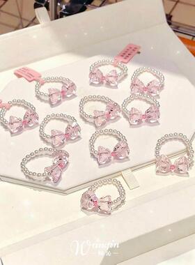 甜美少女蝴蝶结戒指轻奢高级感