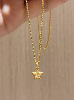 s925纯银星星项链女款轻奢毛衣链
