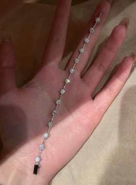 银色泡泡仿排钻手链轻奢小众精致