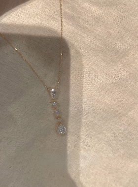 人鱼泪Y字项链小众设计时尚百搭