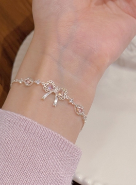 蝴蝶结蕾丝花边手链轻奢小众精致