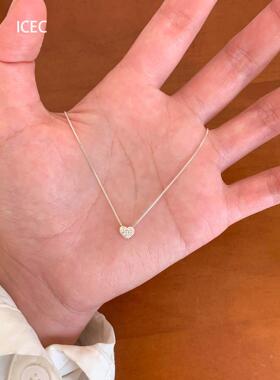 银色爱心吊坠项链女2026新款爆款