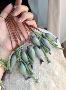 小鱼吊坠项链女配饰度假风颈链