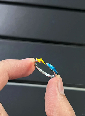 小鱼雷电戒指女小众独特设计时尚