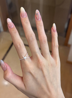 哑光素圈海星戒指女精致百搭通勤