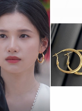 金色大圈圈耳环轻奢小众高级感