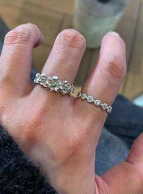 银色拉丝花朵戒指女2026新款爆款