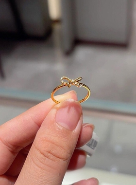 金色蝴蝶结戒指女小众设计显白