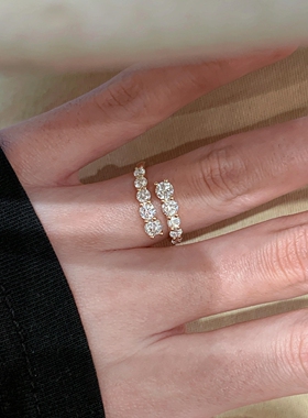 爆闪仿钻戒指女小众设计感气质