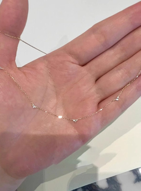 极细mini爱心仿闪钻项链女