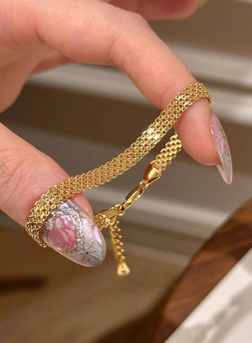 金色表带手链女轻奢小众精致时尚