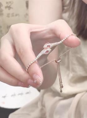 女日韩小灵蛇手链粉暴富转运