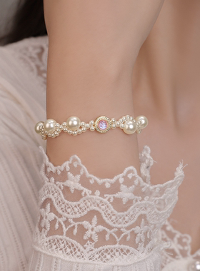 S925纯银粉玉髓手链夏季新款