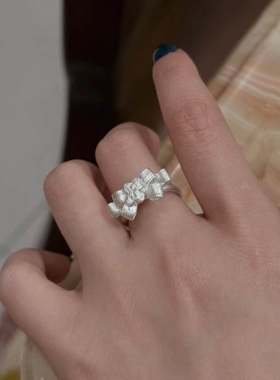 银色蝴蝶结戒指女2026新款高级感