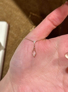 透明菱形吊坠项链女配饰精致百搭