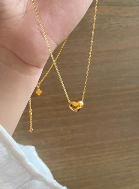 金色爱心项链女款轻奢高级感吊坠